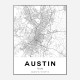 Austin Texas City Map Art Print