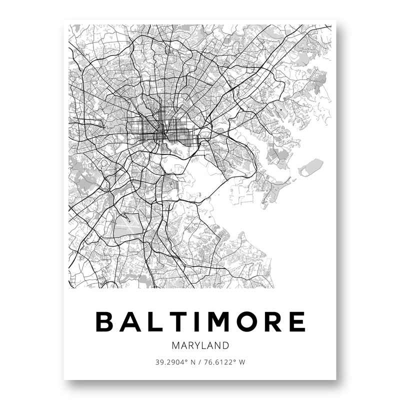 Baltimore Maryland City Map Art Print