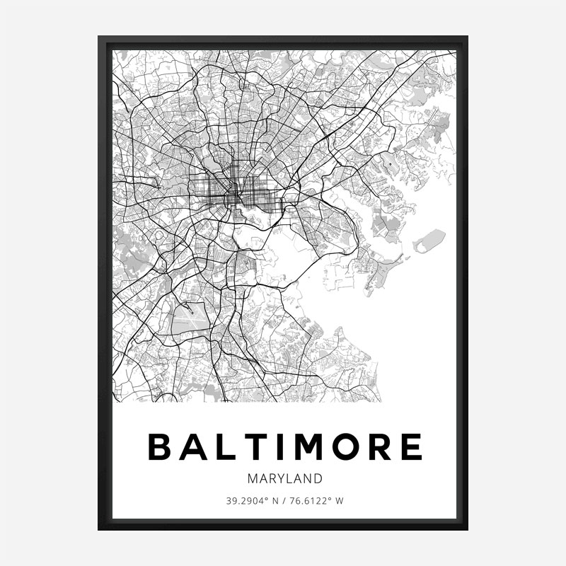 Baltimore Maryland City Map Art Print