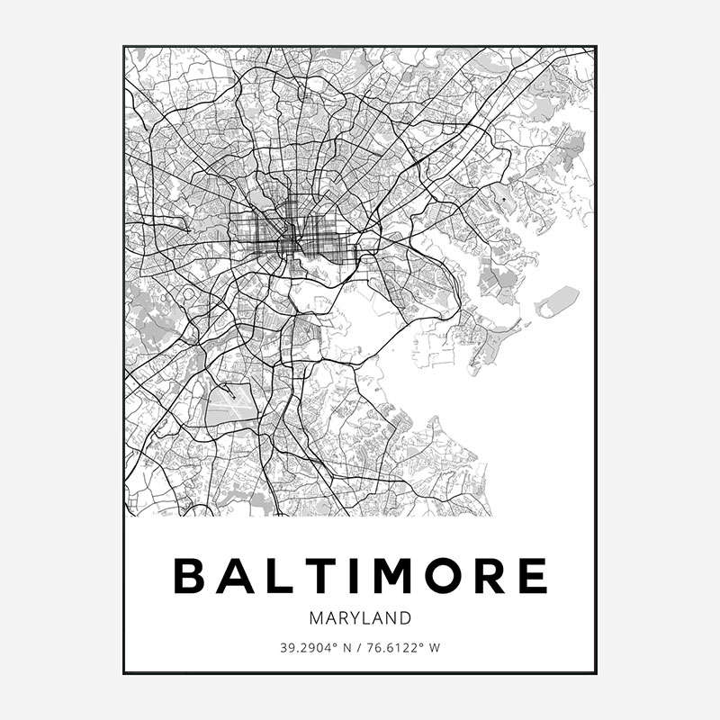 Baltimore Maryland City Map Art Print