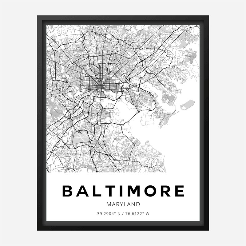 Baltimore Maryland City Map Art Print