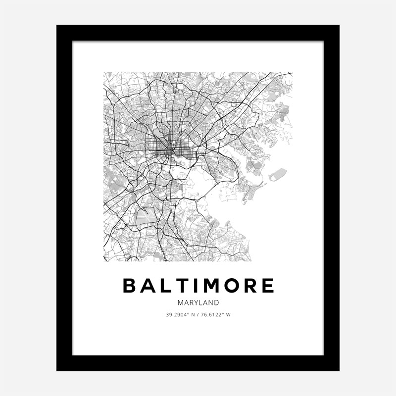 Baltimore Maryland City Map Art Print