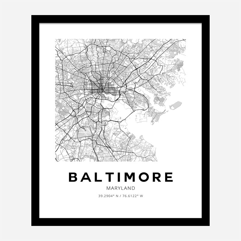 Baltimore Maryland City Map Art Print