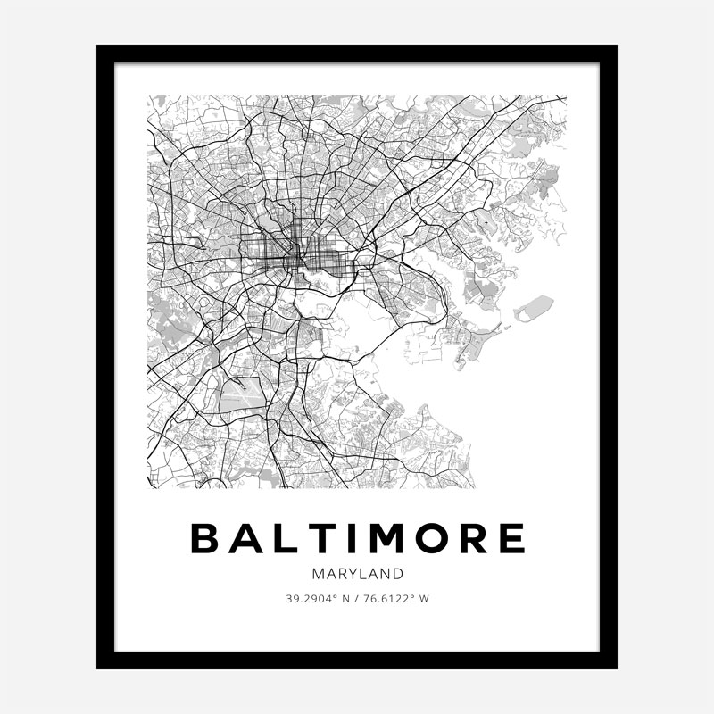 Baltimore Maryland City Map Art Print