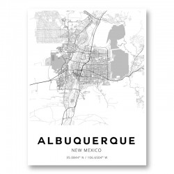 Albuquerque New Mexico City Map Art Print