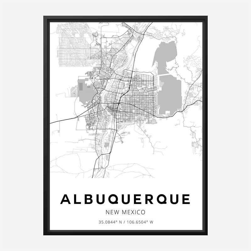 Albuquerque New Mexico City Map Art Print