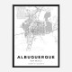 Albuquerque New Mexico City Map Art Print