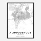 Albuquerque New Mexico City Map Art Print