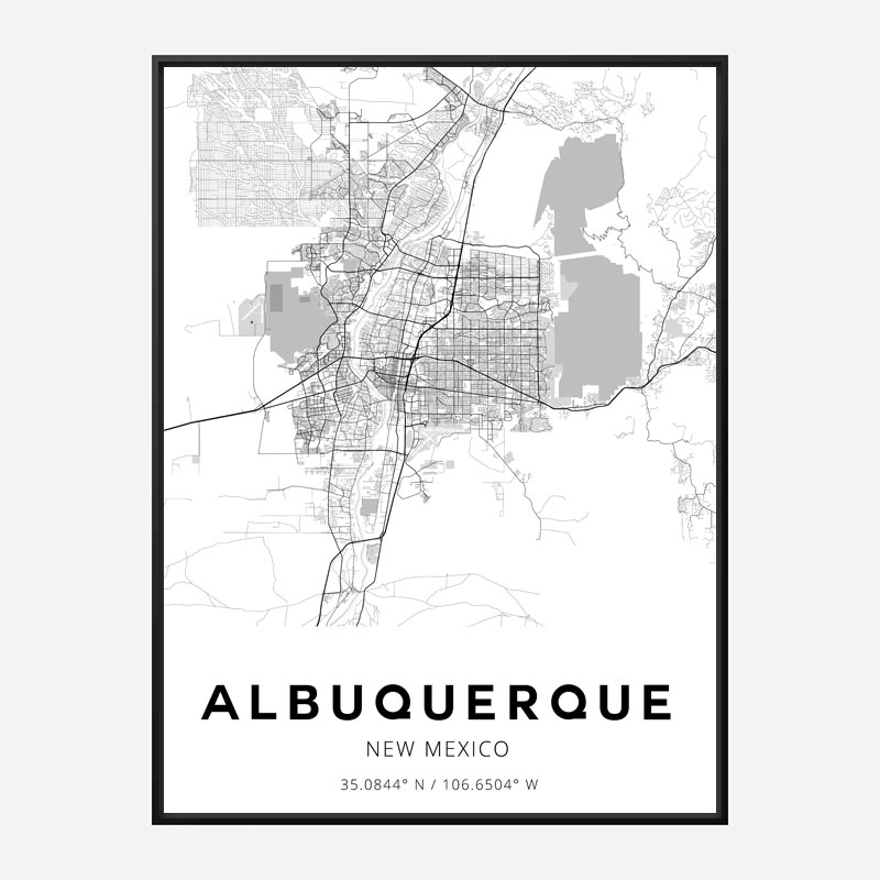 Albuquerque New Mexico City Map Art Print