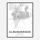 Albuquerque New Mexico City Map Art Print