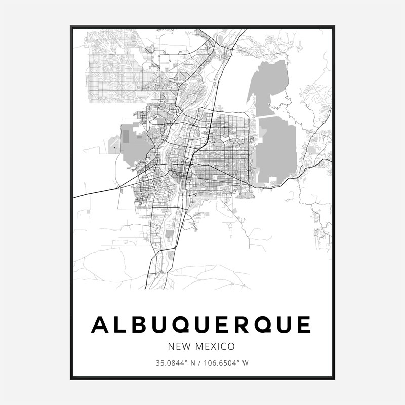 Albuquerque New Mexico City Map Art Print