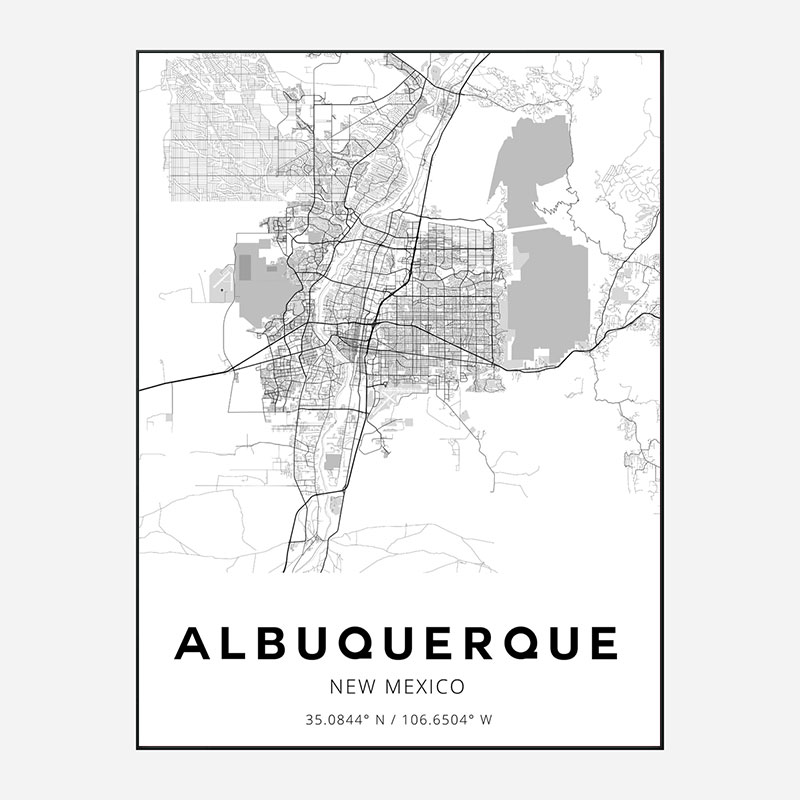 Albuquerque New Mexico City Map Art Print