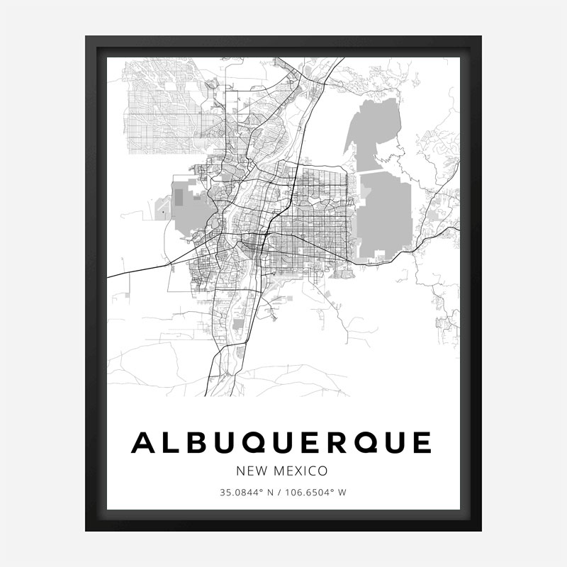 Albuquerque New Mexico City Map Art Print