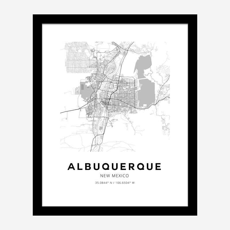 Albuquerque New Mexico City Map Art Print