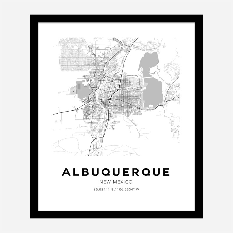 Albuquerque New Mexico City Map Art Print