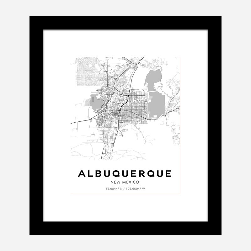 Albuquerque New Mexico City Map Art Print