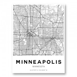 Minneapolis Minnesota City Map Art Print