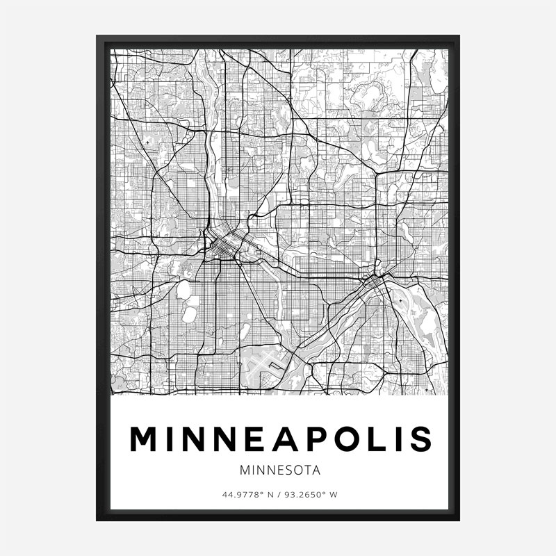 Minneapolis Minnesota City Map Art Print