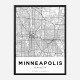 Minneapolis Minnesota City Map Art Print