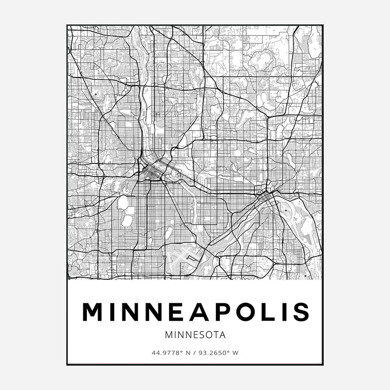 Minneapolis Minnesota City Map Art Print