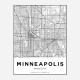 Minneapolis Minnesota City Map Art Print