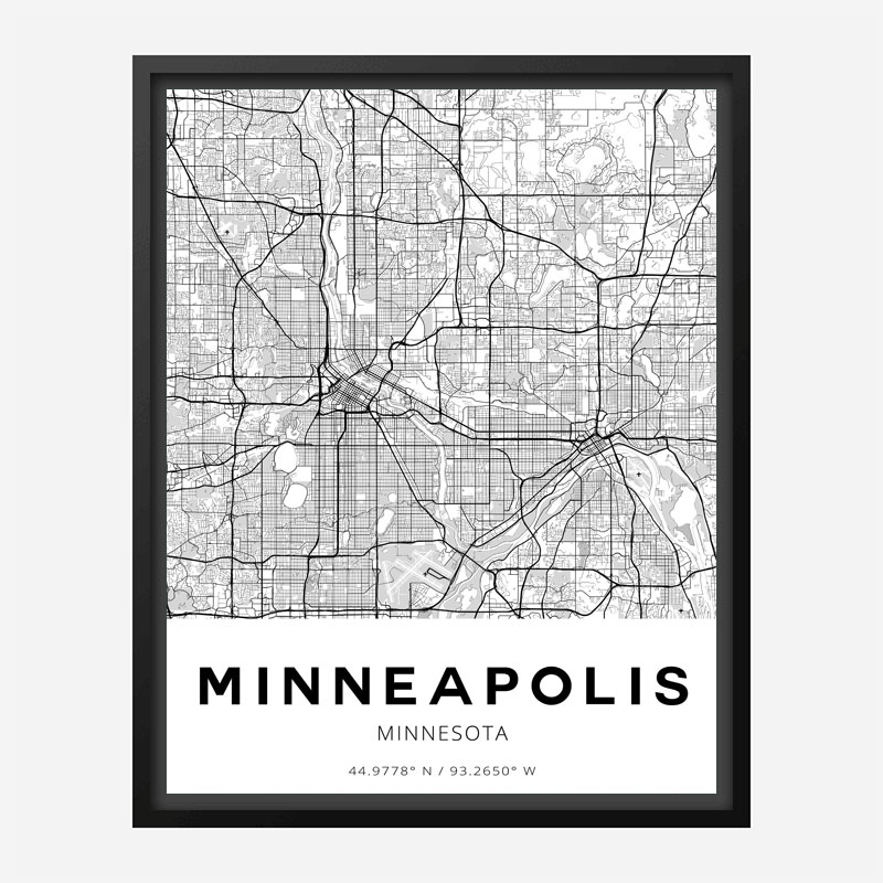 Minneapolis Minnesota City Map Art Print