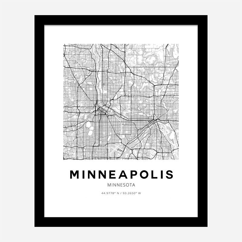 Minneapolis Minnesota City Map Art Print