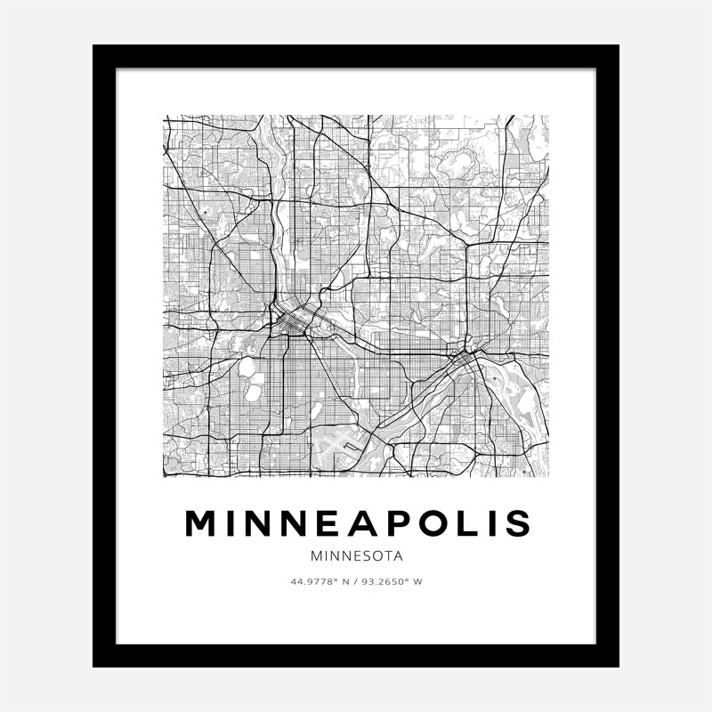 Minneapolis Minnesota City Map Art Print