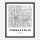 Minneapolis Minnesota City Map Art Print