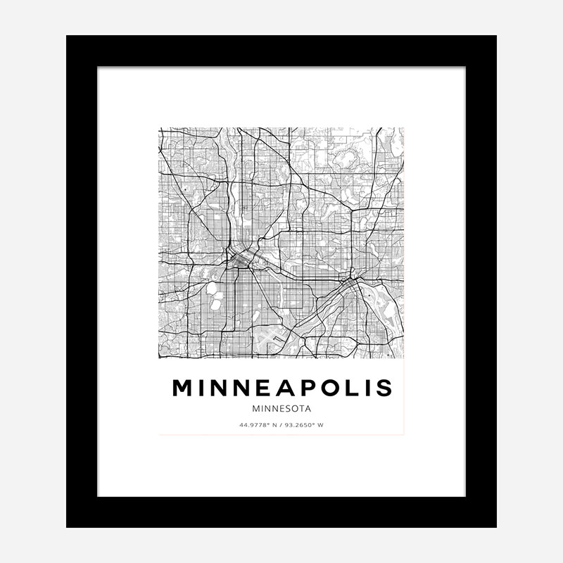 Minneapolis Minnesota City Map Art Print