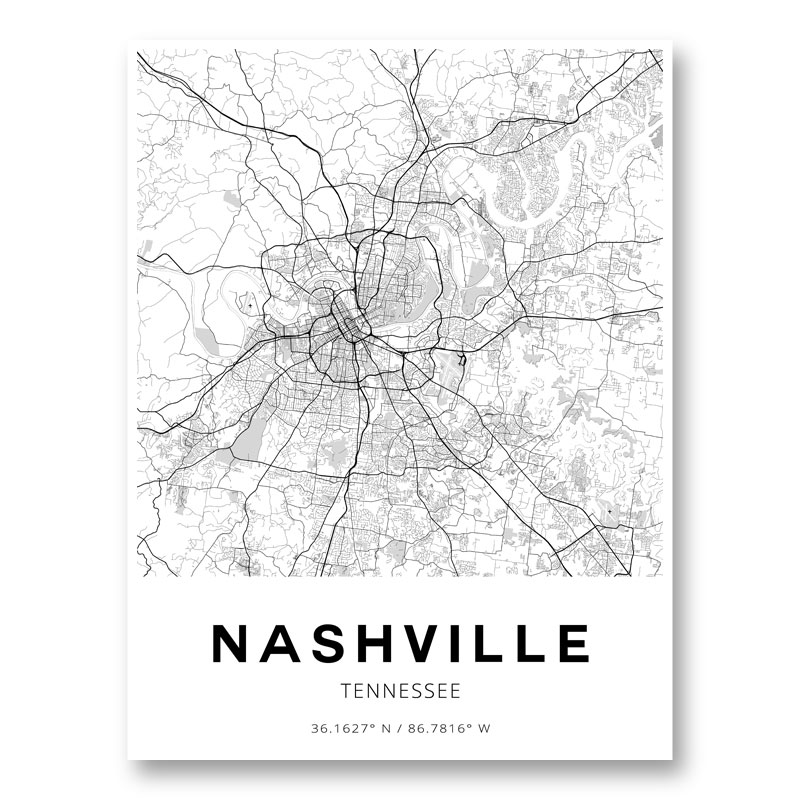 Nashville Tennessee City Map Art Print