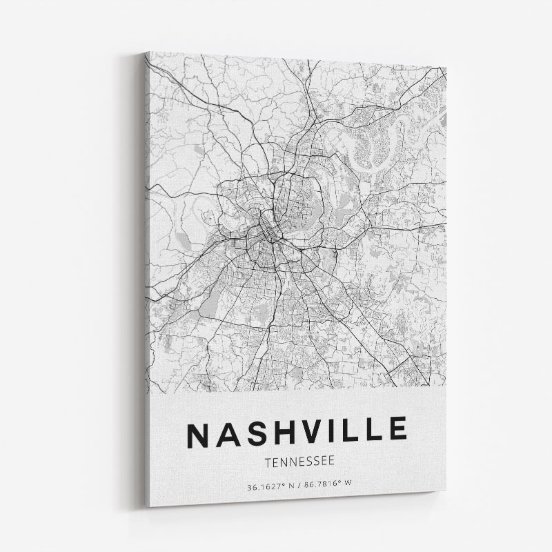 Nashville Tennessee City Map Art Print