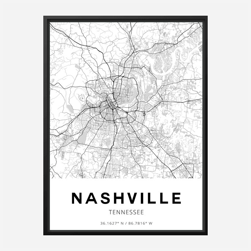 Nashville Tennessee City Map Art Print