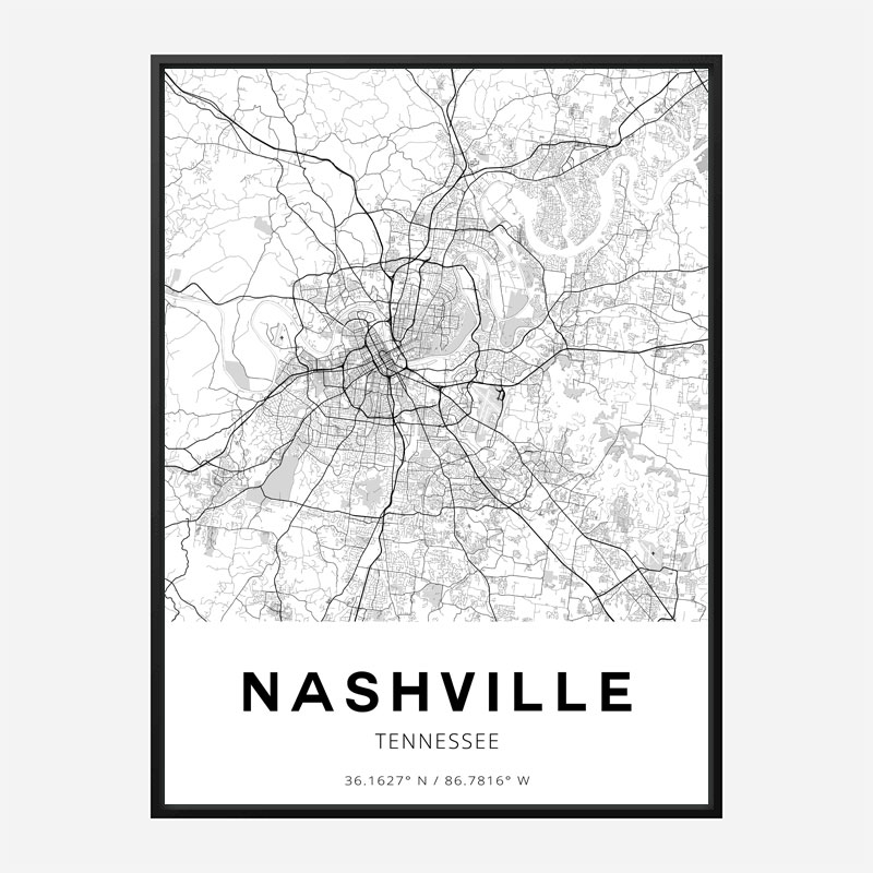 Nashville Tennessee City Map Art Print