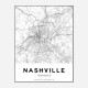 Nashville Tennessee City Map Art Print