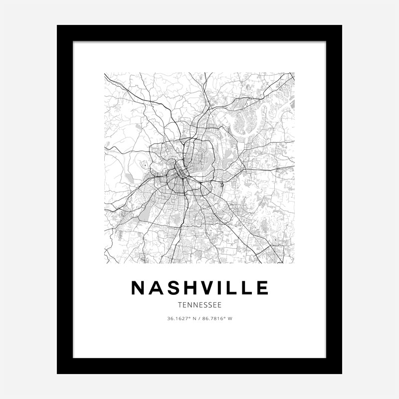 Nashville Tennessee City Map Art Print
