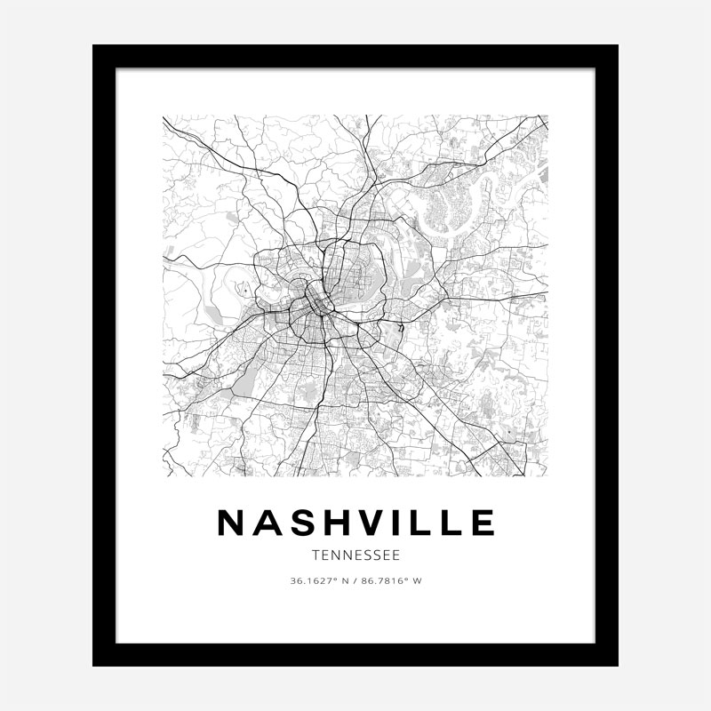 Nashville Tennessee City Map Art Print