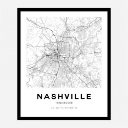 Nashville Tennessee City Map Art Print