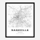 Nashville Tennessee City Map Art Print