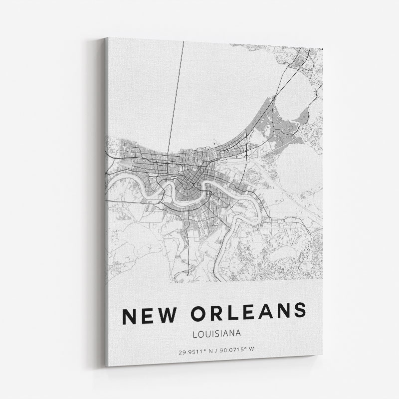 New Orleans Louisiana City Map Art Print