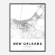 New Orleans Louisiana City Map Art Print