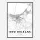 New Orleans Louisiana City Map Art Print