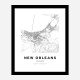 New Orleans Louisiana City Map Art Print