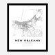 New Orleans Louisiana City Map Art Print