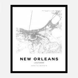 New Orleans Louisiana City Map Art Print