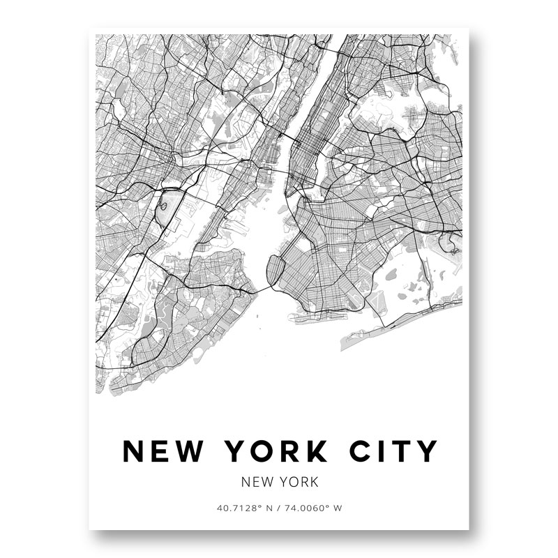 New York City New York City Map Art Print