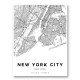 New York City New York City Map Art Print