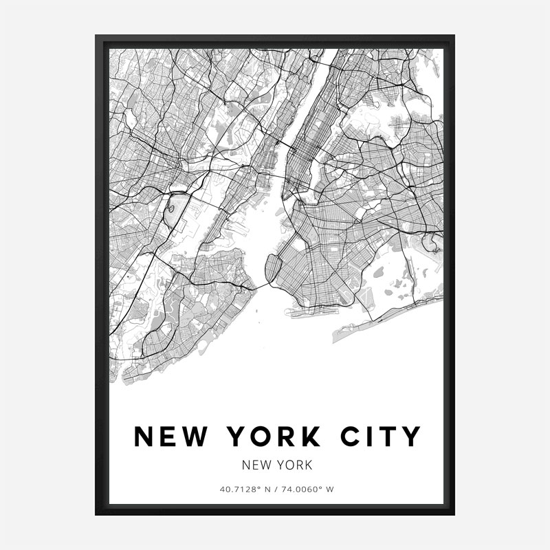 New York City New York City Map Art Print