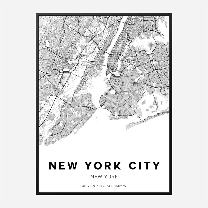 New York City New York City Map Art Print