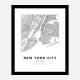 New York City New York City Map Art Print